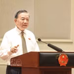 El secretario general del Comité Central del Partido Comunista de Vietnam y presidente del país, To Lam, habla en el evento. (Fuente: VNA)