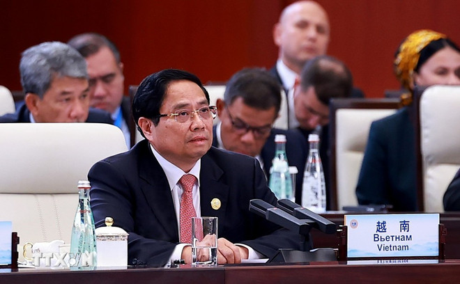 El primer ministro vietnamita habla en la Cumbre de la Organización de Cooperación de Shanghái (OCS) 2025 (Fuente: VNA) sco-2.jpg