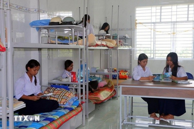 Dormitorio para estudiantes del Internado Étnico en la antigua provincia de Soc Trang. (Foto: VNA) 2-6772.jpg