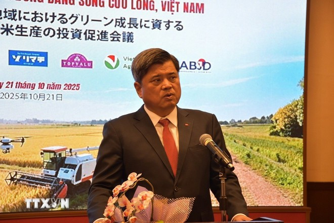 El viceministro de Agricultura y Medio Ambiente de Vietnam Tran Thanh Nam habla en el evento. (Fuente: VNA) viet-nam-nhat-ban.jpg