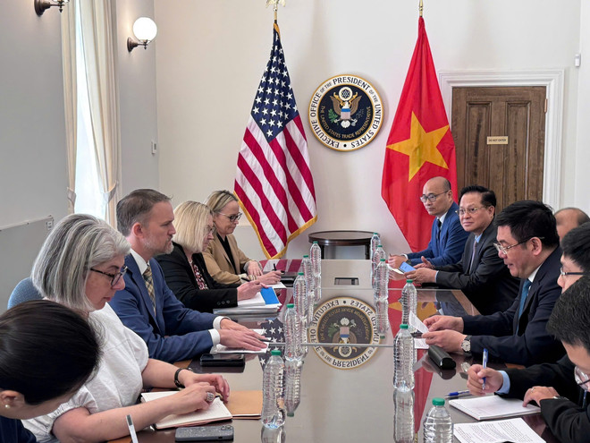 Panorama de la reunión. (Fuente: VNA) vna-potal-ket-thuc-vong-dam-phan-lan-thu-3-hiep-dinh-song-phuong-ve-thuong-mai-doi-ung-viet-nam-hoa-ky-8093650.jpg
