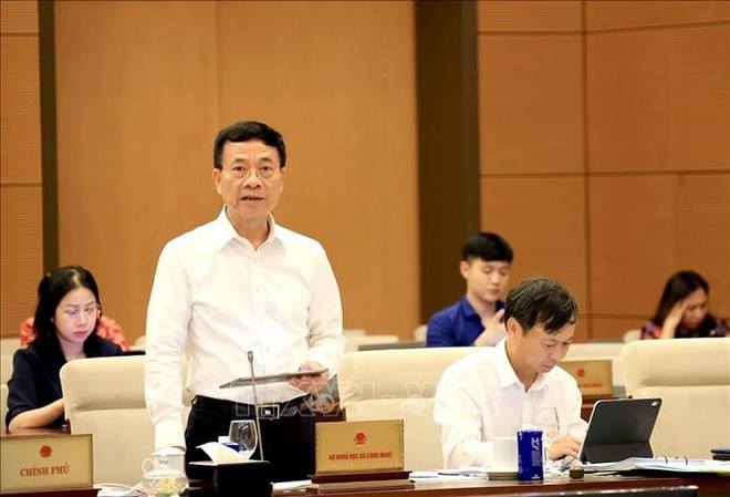 El ministro de Ciencia y Tecnología, Nguyen Manh Hung, habla en el evento. (Fuente: VNA) uuid28f6fc21-0497-4ed8-a3d6-a419a412508acode001library1type1mode1loctruecaptrue.jpg
