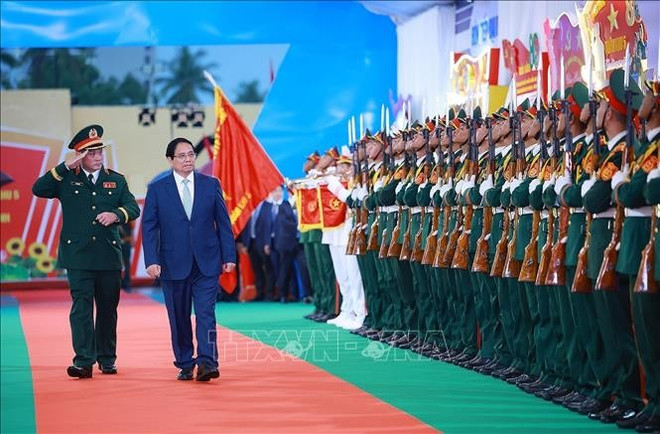 Acto de bienvenida al primer ministro Pham Minh Chinh. (Fuente: VNA) pham-minh-chinh.jpg
