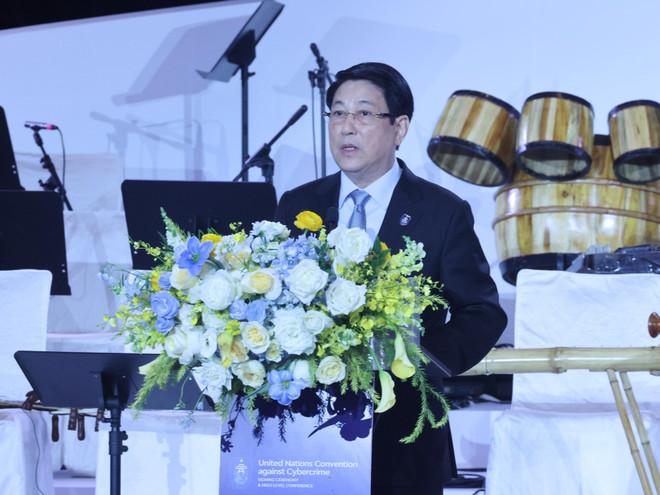 El presidente vietnamita, Luong Cuong, habla en el evento. (Foto: VNA) presidente-2.jpg
