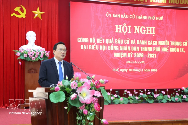 El vicepresidente permanente del Consejo Popular municipal Nguyen Quang Tuan en el evento. (Fuente: VNA)