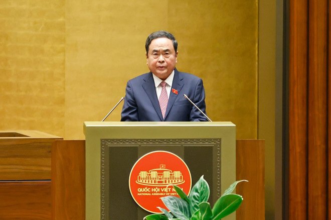 El presidente de la Asamblea Nacional, Tran Thanh Man, pronuncia un discurso de clausura (Foto: VNA) chu-tich-quoc-hoi-tran-thanh-man-phat-bieu-be-mac-ky-hop-anh-doan-tan-ttxvn.jpg