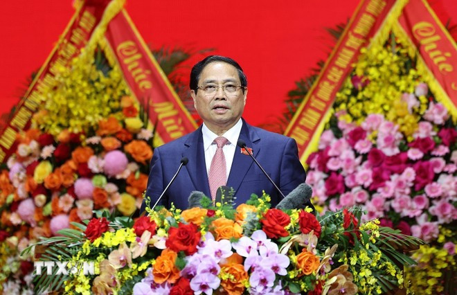 El primer ministro de Vietnam, Pham Minh Chinh, habla en el evento (Foto: VNA) 2.jpg