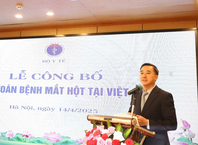 El viceministro de Salud Tran Van Thuan habla en la ceremonia. (Foto: Vietnam+) thu-truong-thuan.jpg