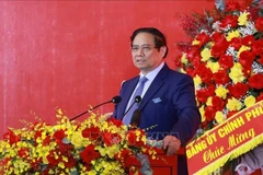 El primer ministro de Vietnam, Pham Minh Chinh, pronuncia un discurso en el evento (Fuente: VNA)