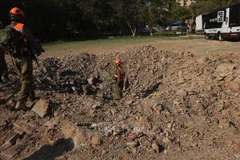 Escena de un ataque con misiles iraníes en Beer Sheva, Israel, el 2 de marzo de 2026. (Fuente: VNA)