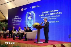 El ministro de Justicia de Vietnam, Nguyen Hai Ninh, pronuncia un discurso en el evento (Fuente: VNA)