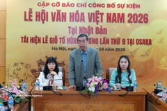 Nguyen Phu Binh, presidente de la Asociación de Enlace con los Vietnamitas en el Extranjero, habla en el evento.(Fuente: VNA)