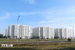 Un proyecto de viviendas sociales en ejecución. (Foto: VNA)
