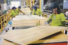 Procesamiento de madera para la exportación en una fábrica en la provincia sureña de Binh Duong. (Foto: VNA)