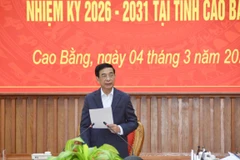 El ministro de Defensa de Vietnam, el general Phan Van Giang, habla en la reunión (Fuente: VNA)