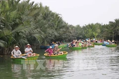 El bosque de cocoteros de Bay Mau, en el distrito de Nam Hoi An, ciudad de Da Nang, atrae a numerosos turistas. (Foto: VNA)