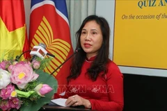 La embajadora vietnamita en Sri Lanka, Trinh Thi Tam, habla en la ceremonia del lanzamiento. (Fuente: VNA)