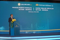 Ha Van Sieu, subdirector de la Autoridad Nacional de Turismo de Vietnam (VNAT), habla en el evento (Fuente: VNA)