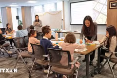 Una clase del idioma vietnamita para niños en Nueva York (Fuente: VNA) 
