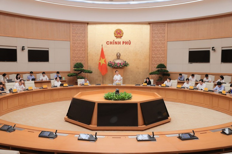 El viceprimer ministro de Vietnam Ho Duc Phoc habla en la reunión. (Foto: VNA)
