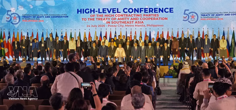 La ceremonia conmemorativa del 50.º aniversario del Tratado de Amistad y Cooperación en el Sudeste Asiático (TAC) en Filipinas. Foto: VNA