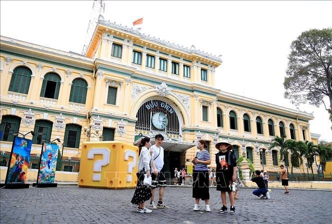 Oficina de Correos Central, una obra arquitectónica única en el centro de Ciudad Ho Chi Minh. Foto: VNA