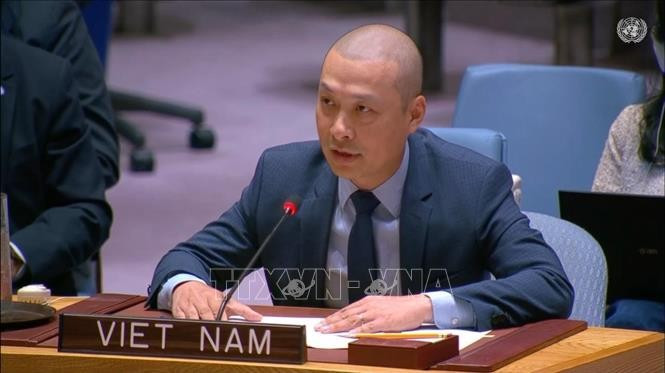 El ministro consejero Nguyen Hoang Nguyen, representante permanente adjunto de Vietnam ante la ONU. (Foto: VNA)