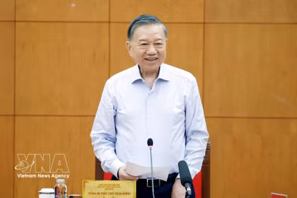 El secretario general del Partido Comunista y presidente de Vietnam, To Lam, en el evento. (Fuente: VNA)