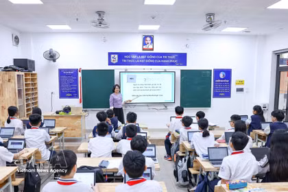 “Aula digital de Google”, donde se despierta la pasión y se desarrollan las competencias digitales fundamentales en los estudiantes. (Fuente: VNA)