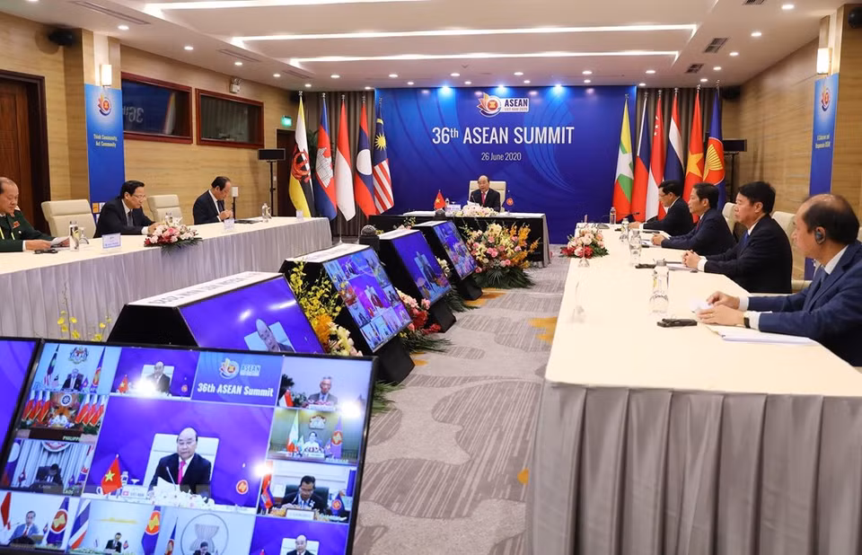 Panorama de la Cumbre de la ASEAN, en el Centro Internacional de Convenciones en Hanoi (Foto: VNA)
