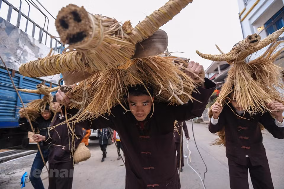 La fiesta de búfalos y vacas de la paja del Año de la Rata 2020, según el calendario lunar, se efectuó este año en los días 28 y 29 de enero, para marcar una nueva temporada de las actividades agrícolas. (Foto: Vietnam +)