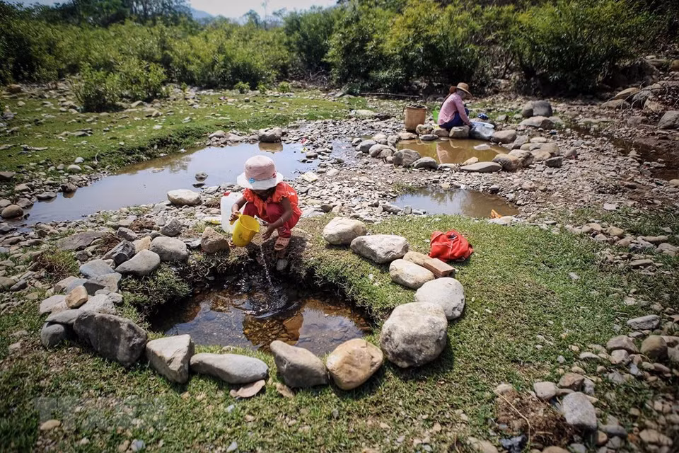 La vida de los pobladores de Ta Noi, distrito de Ninh Son, se ve afectado por la sequía prolongada. (Foto: VNA)