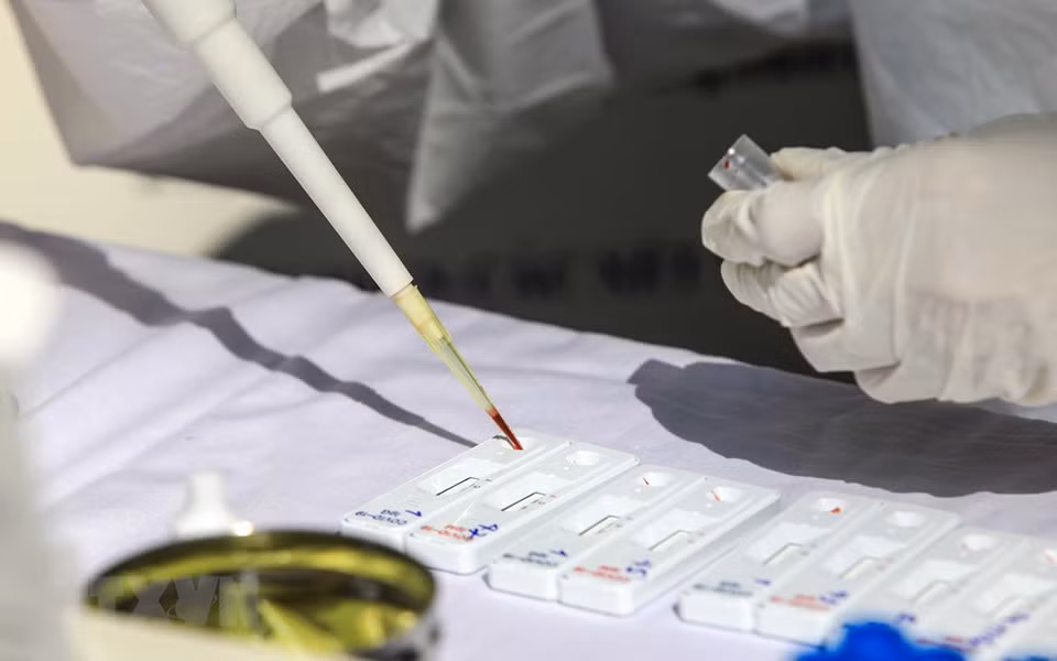 Se conservan cuidadosamente muestras de sangre (Foto: VNA)