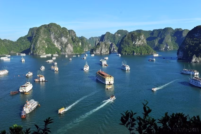 La Bahía de Ha Long recibe a entre 2,5 y 2,7 millones de visitantes, incluidos 1,4 millones de extranjeros deseosos de explorar la belleza de la Bahía. (Fuente: VNA)
