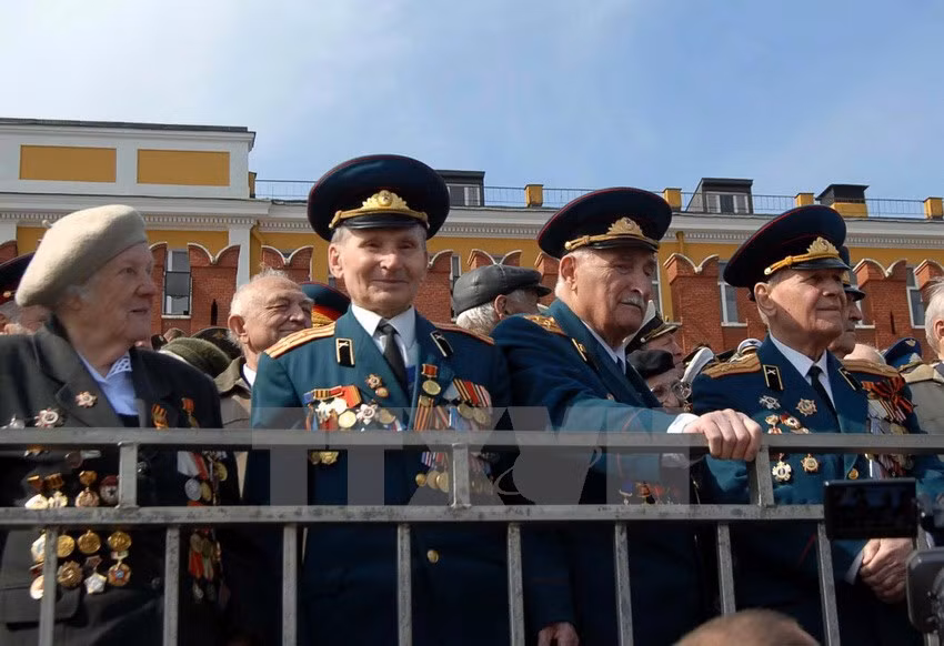  Veteranos rusos en el 63 aniversario del Día de la Victoria fascista (9/5/2008).(Fuente: Documentación Internacional/VNA)