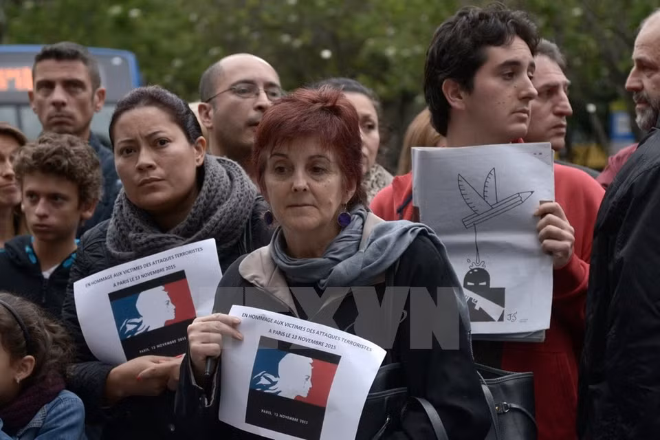 Marcha en Bogotá para condenar los ataques en París (Fuente: AFP/TTXVN)