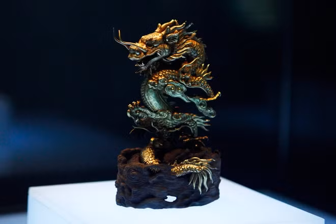 Dragón de oro de la dinastía Nguyen muestra la destreza de los artesanos de aquel tiempo. (Fuente: vnexpress)