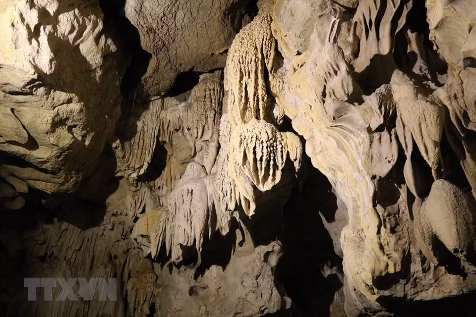 Los visitantes pueden admirar las cuevas de piedra caliza por formaciones rocosas kársticas. (Foto: VNA)