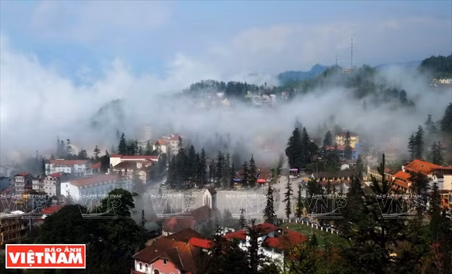 La ciudad de Sapa, un pueblo cercano a Hoang Lien Son, un punto de llegada de turistas. (Fuente: VNA)