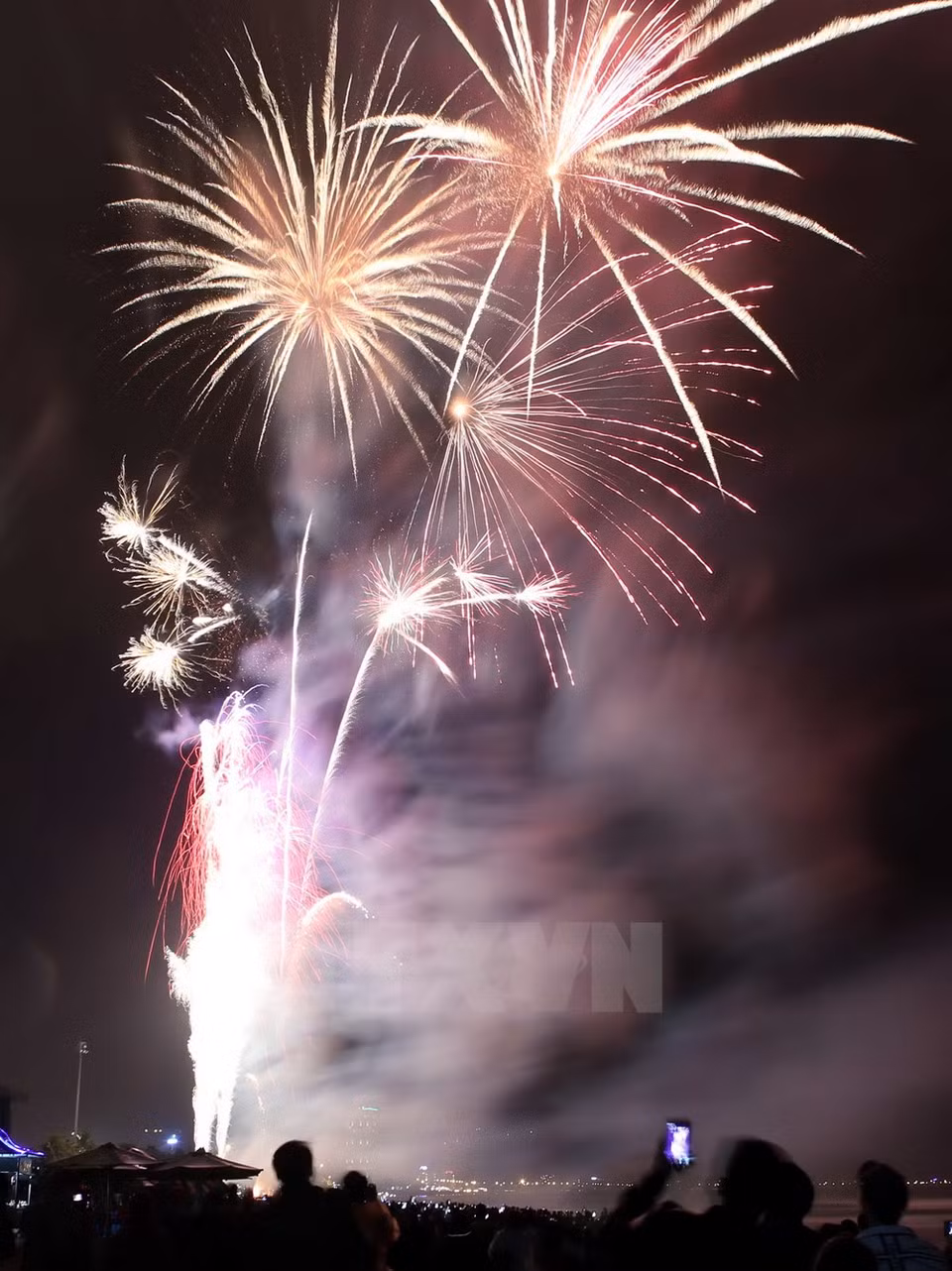 Fuegos artificiales en la ciudad central de Da Nang (Fuente: VNA)