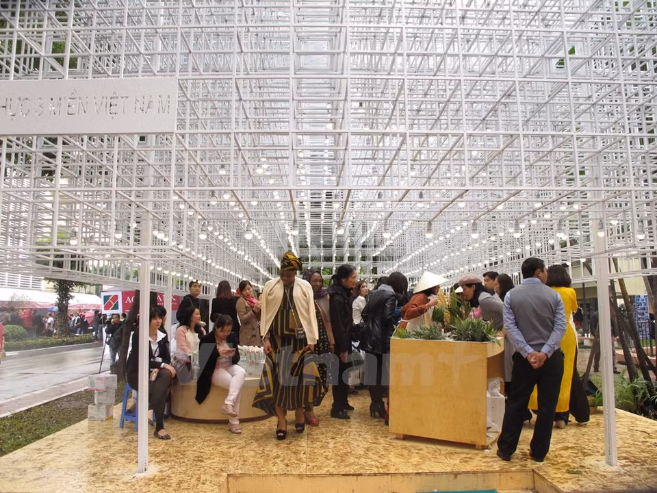 El espacio de exposición del arte culinario variado de Vietnam. (Fuente: VNA)