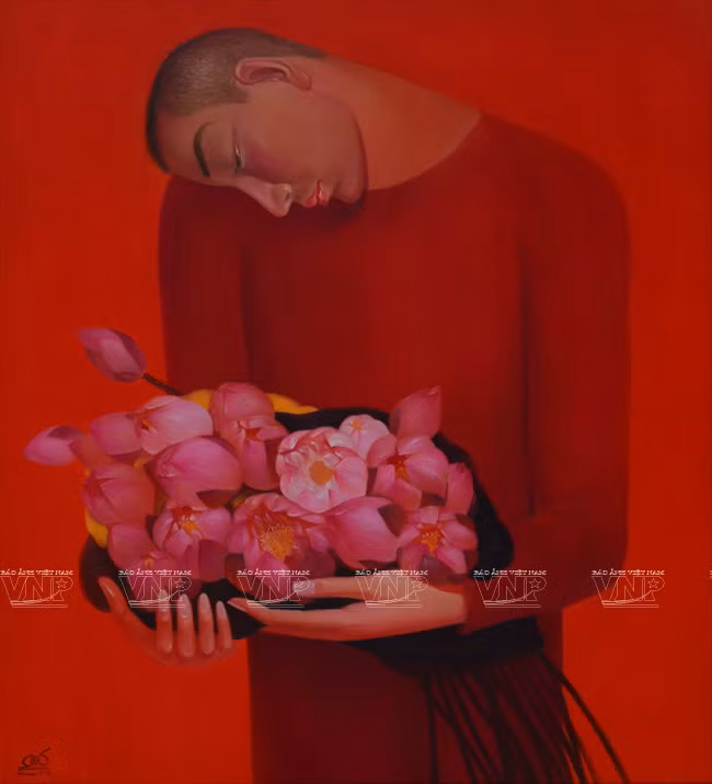 “Hombre y flores de loto” (Fuente: Revista Vietnam)