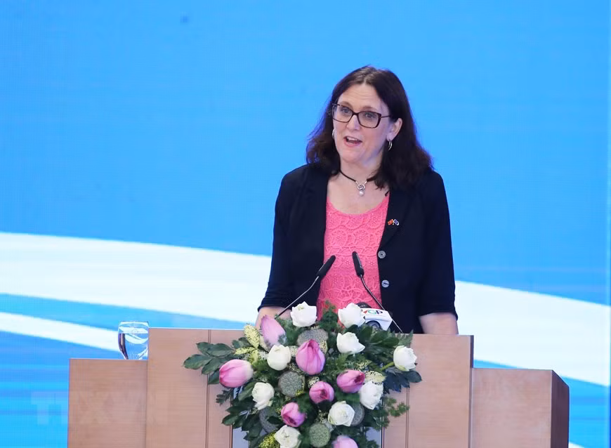 La comisionada de comercio de la Unión Europea, Cecilia Malmstrom (Foto: VNA)