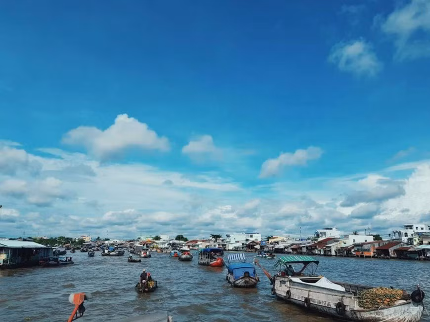 Es imperdonable llegar a Can Tho sin visitar los mercados flotantes, para contemplar la belleza de los ríos y canales del sur de Vietnam y probar las especialidades agrícolas locales. (Fuente: Vietnam+)