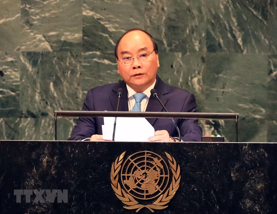 El premier Nguyen Xuan Phuc en el debate general del 73 período de sesiones de la Asamblea General de las Naciones Unidas (Fuente: VNA)