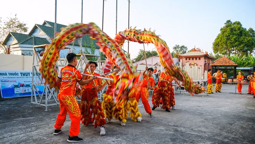 Los bailes de león exigen agilidad y poder para sobresalir en el deporte tradicional. (Foto: VNA)
