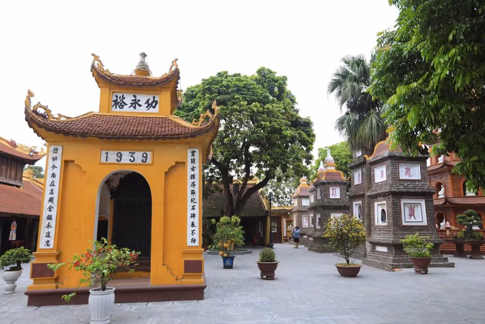 La sala de colocar las estelas de piedras en la pagoda Tran Quoc (Fuente: VNA)