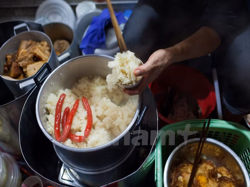 Xoi (arroz glutinoso) en la calle Ho Hoan Kiem (Fuente: VNA)