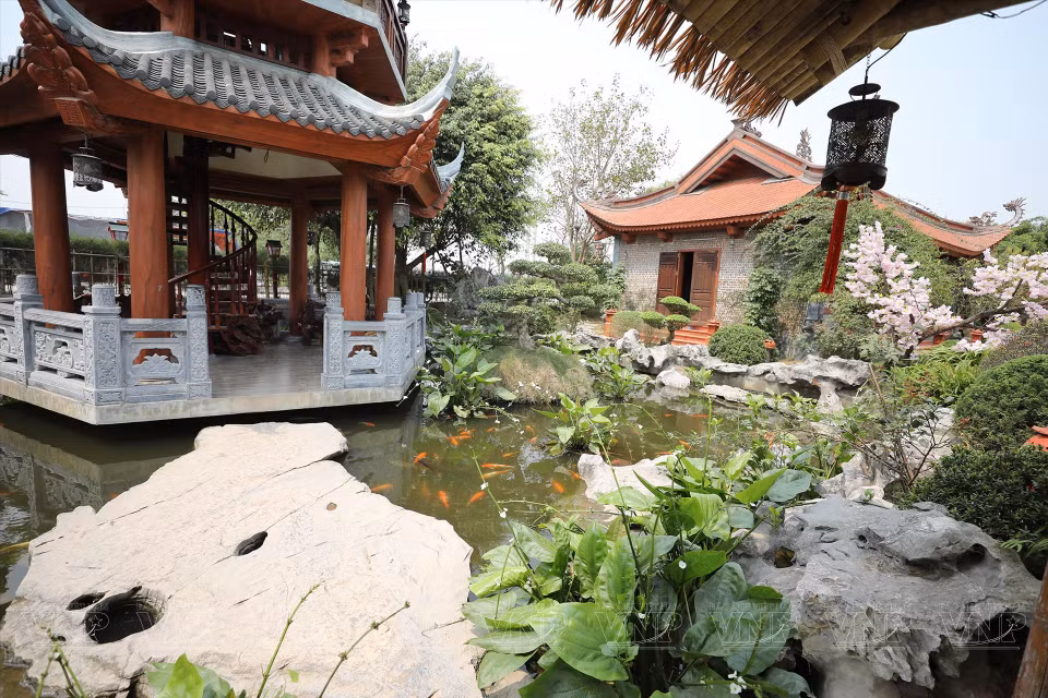 La rocalla y el pequeño estanque de peces de la pagoda (Foto: Revista Ilustrada de Vietnam)