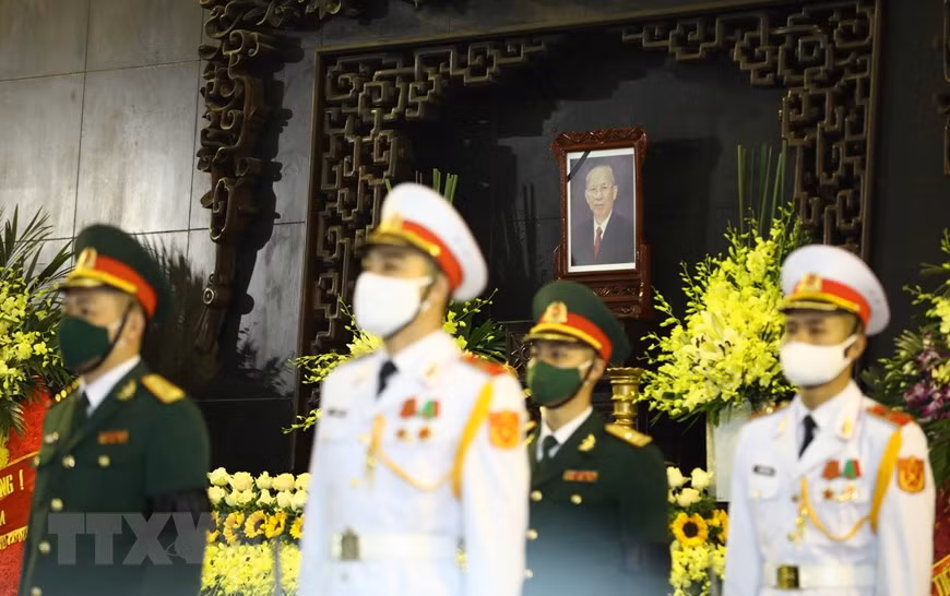 La foto de Truong Vinh Trong en el acto. (Foto: VNA)